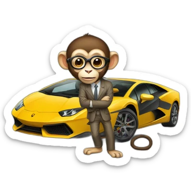 professor monkey with a lambo sticker
