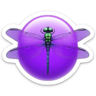 dragonfly in a purple orb sticker