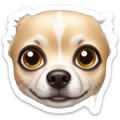 wide eyed chihuahua face close up zoomed in sticker