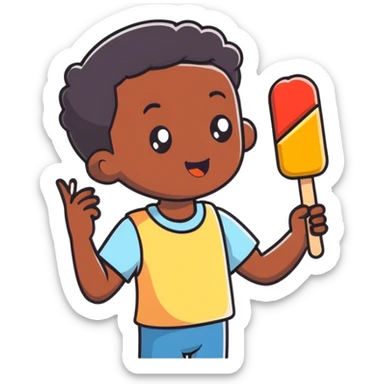 Black boy eating a popsicle  sticker