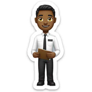 mormon missionary with one black nametag over the left side of the chest with a clipboard on hand, shown half of the body, completely white shirt sticker