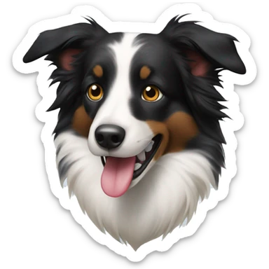 Border collie with tongue out sticker