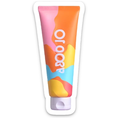 empty, crumpled hand cream tube, pastel and vibrant colors, very squished and wrinkled, cap on, no face, looks like a beauty product sticker