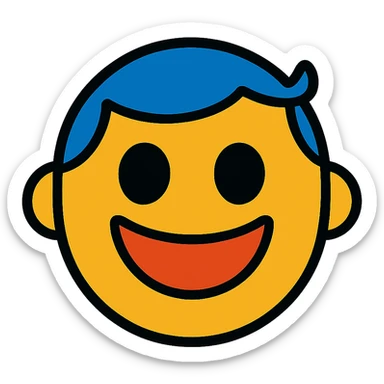 vibrant toon style smiling face sticker