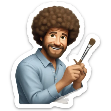 bob ross painting him self painting him self painting him self painting him self sticker