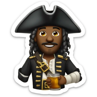 Pirate with rum sticker