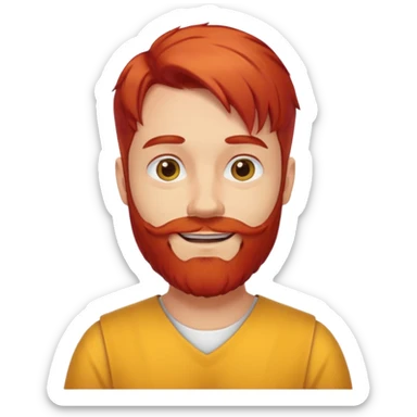 red hair, white bearded man angel yello dress sticker