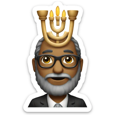 Rabbi wearing sunglasses carrying a menorah  sticker