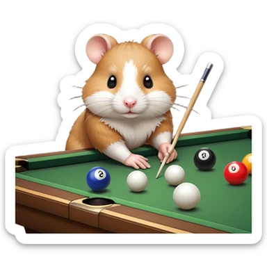 hamster playing billiards sticker