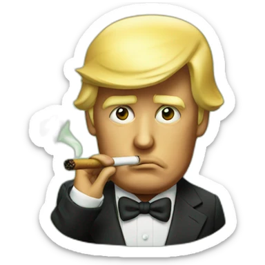 Donald-trump-smokes-green-cigar sticker