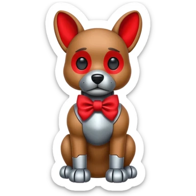 animatronic dog with red bow time like fnaf but dog emoji ios sticker