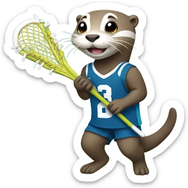 Otter playing girls lacrosse sticker