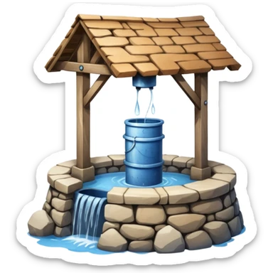 a water well - simple, traditional, no fancy superstructure sticker
