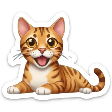 bengal cat with open mouth sticker