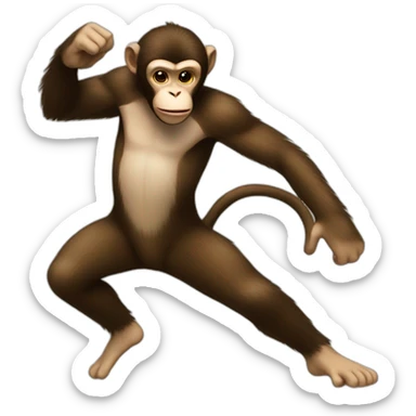 Monkey high kick sticker