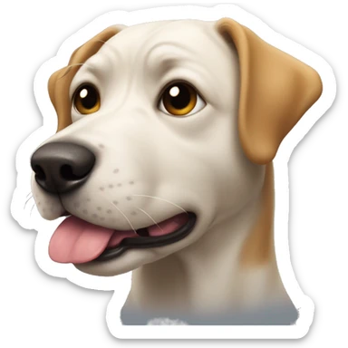 York the dog with his tongue on one side sticker