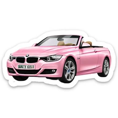 BMW 3 series convertible pastel pink sticker