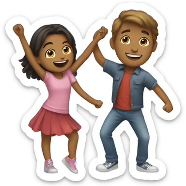 girl dance with a boy sticker
