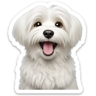 A white Havanese dog cheering you on with a you can do it sign  sticker