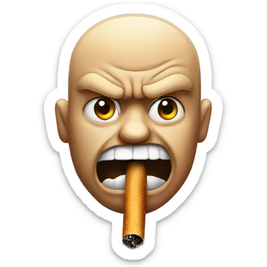 angry face smoking  sticker