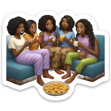 Black girl sleepover  sticker