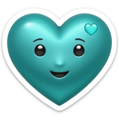 A teal heart emote that is a gif sticker