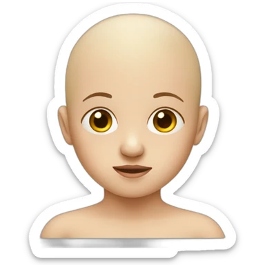 A child with a bald spot sticker