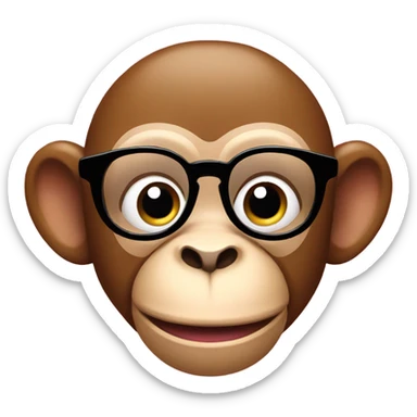 Pink monkey wearing glasses sticker