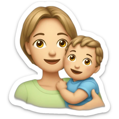 Un bébé avec sa maman sticker