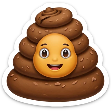 Poop with no face  sticker