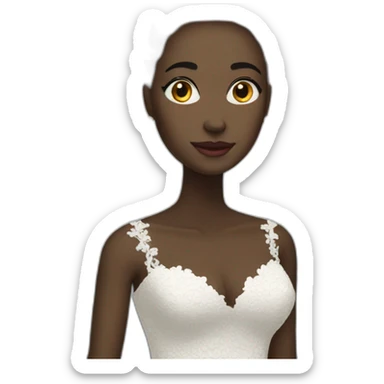 black lacy wedding dress sticker