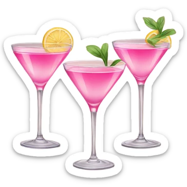 Three pink cocktails sticker