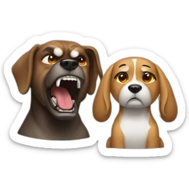 angry dog and girl sticker