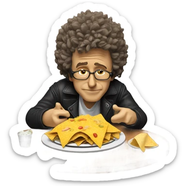 Bob Dylan eating nachos sticker