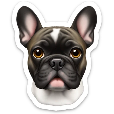 french bulldog, black brindle, no white on his head sticker