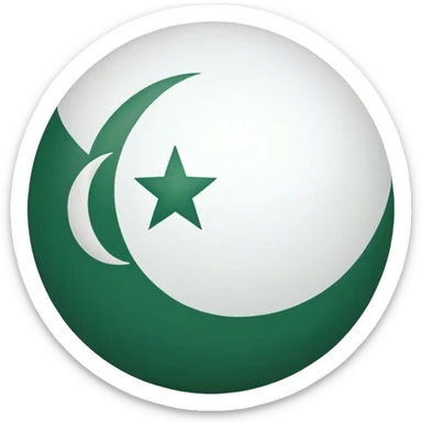 Pakistan countryball, green with white crescent and star sticker