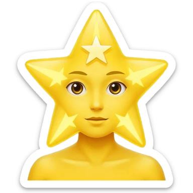 Star with a human body sticker