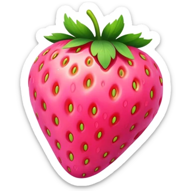 pastel pink colored realistic strawberry sticker