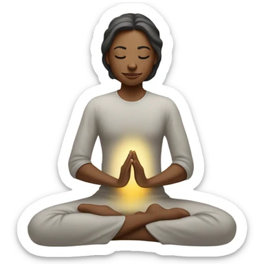 A person meditating and radiating positive energ sticker