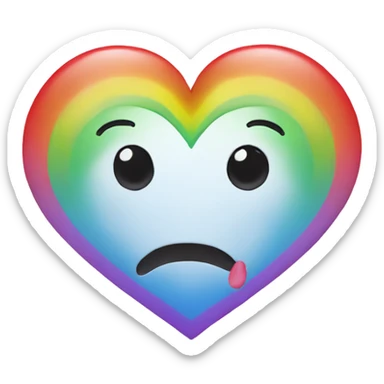 heart and rainbow and face sticker