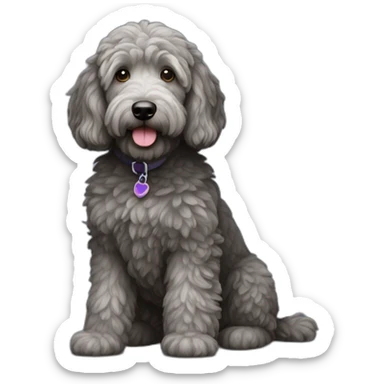 dark gray golden doodle sticker