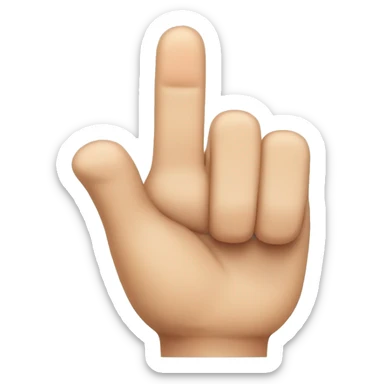 Hand emoji with thumb index and middle finger up sticker