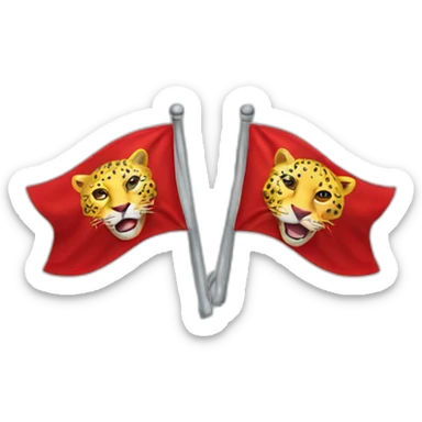 red flag with two yellow leopards on it sticker