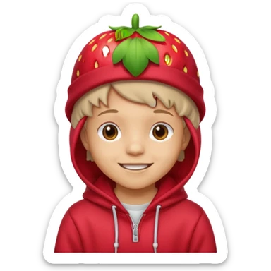 Kids in Fruit Clothes 
A kid wearing hoodies and strawberry hat




































 sticker