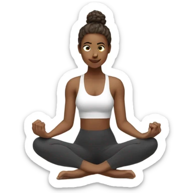 white young woman do pilates matwork and she feels all the emotions sticker