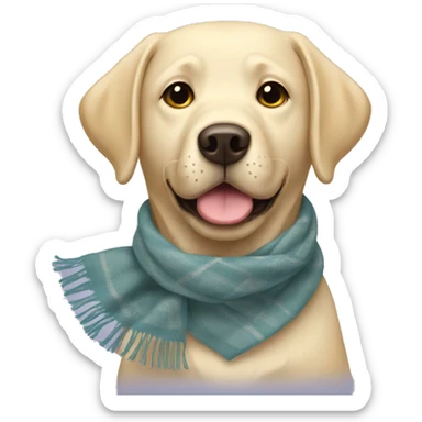 Light Labrador wearing a scarf sticker