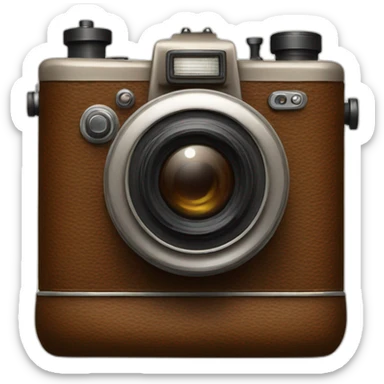 old camera brown sticker