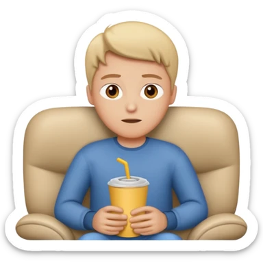 person watching a movie in their living room sticker