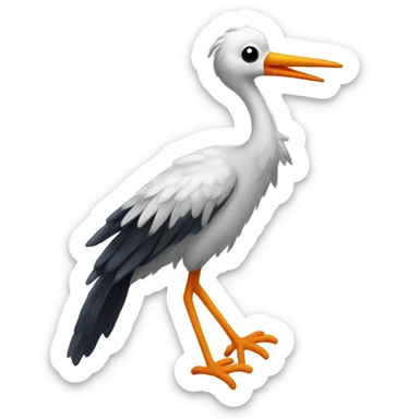 stork hat magic wand sticker