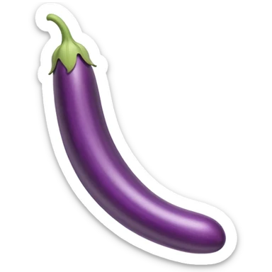 very long eggplant with an x sticker